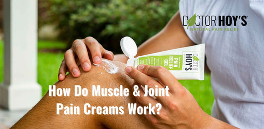 A person applies Doctor Hoy's Pain Relief Gel to their knee